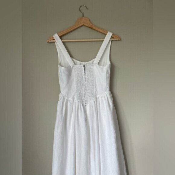 NEW Reformation Balia Linen Sleeveless Midi Dress in White | US 0 UK 4 - Picture 13 of 14